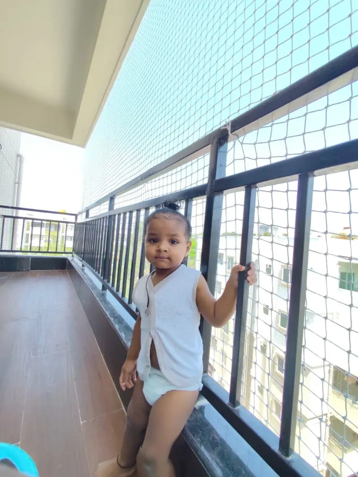 Children safety net on balcony